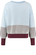 Morning Sky Ribbed Jumper with Colour Block