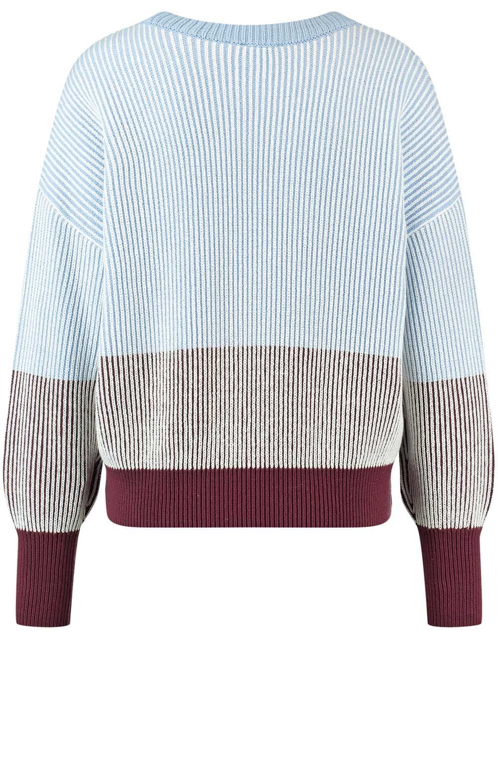 Morning Sky Ribbed Jumper with Colour Block