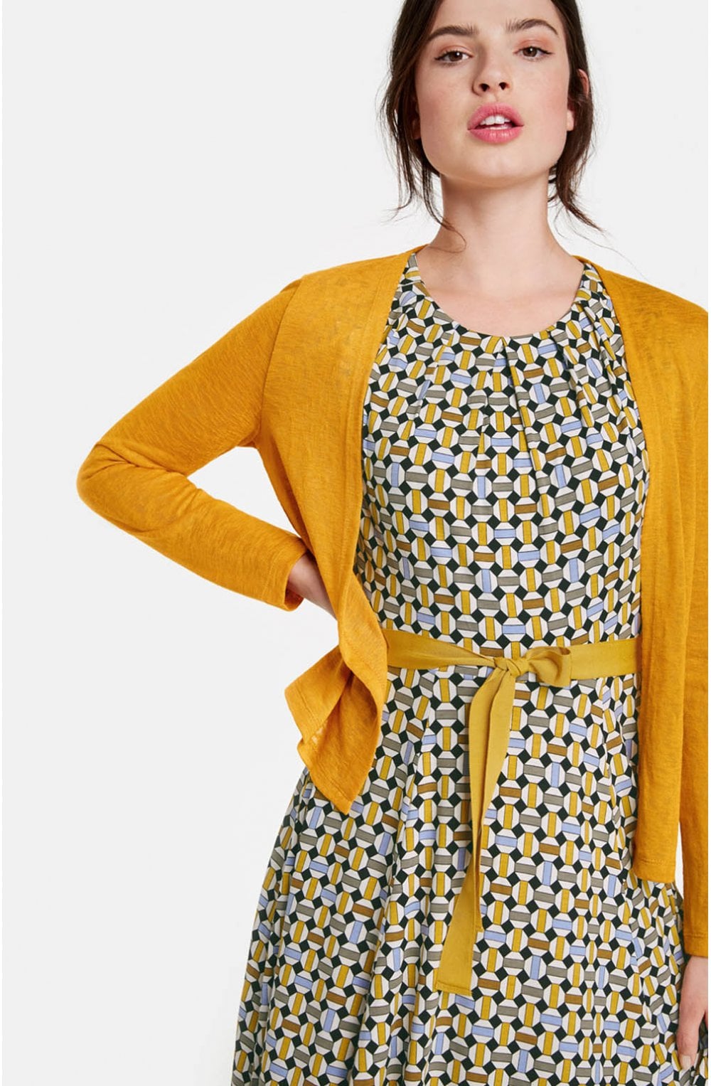 Mustard Open Front Cardigan