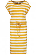 Mustard Striped Jersey Dress