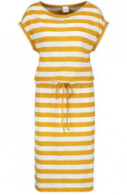 Mustard Striped Jersey Dress