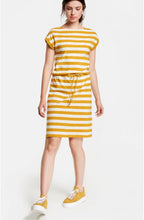 Mustard Striped Jersey Dress