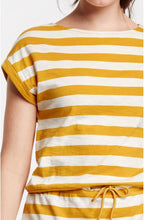 Mustard Striped Jersey Dress