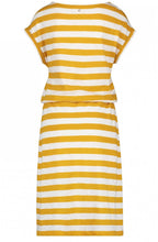Mustard Striped Jersey Dress