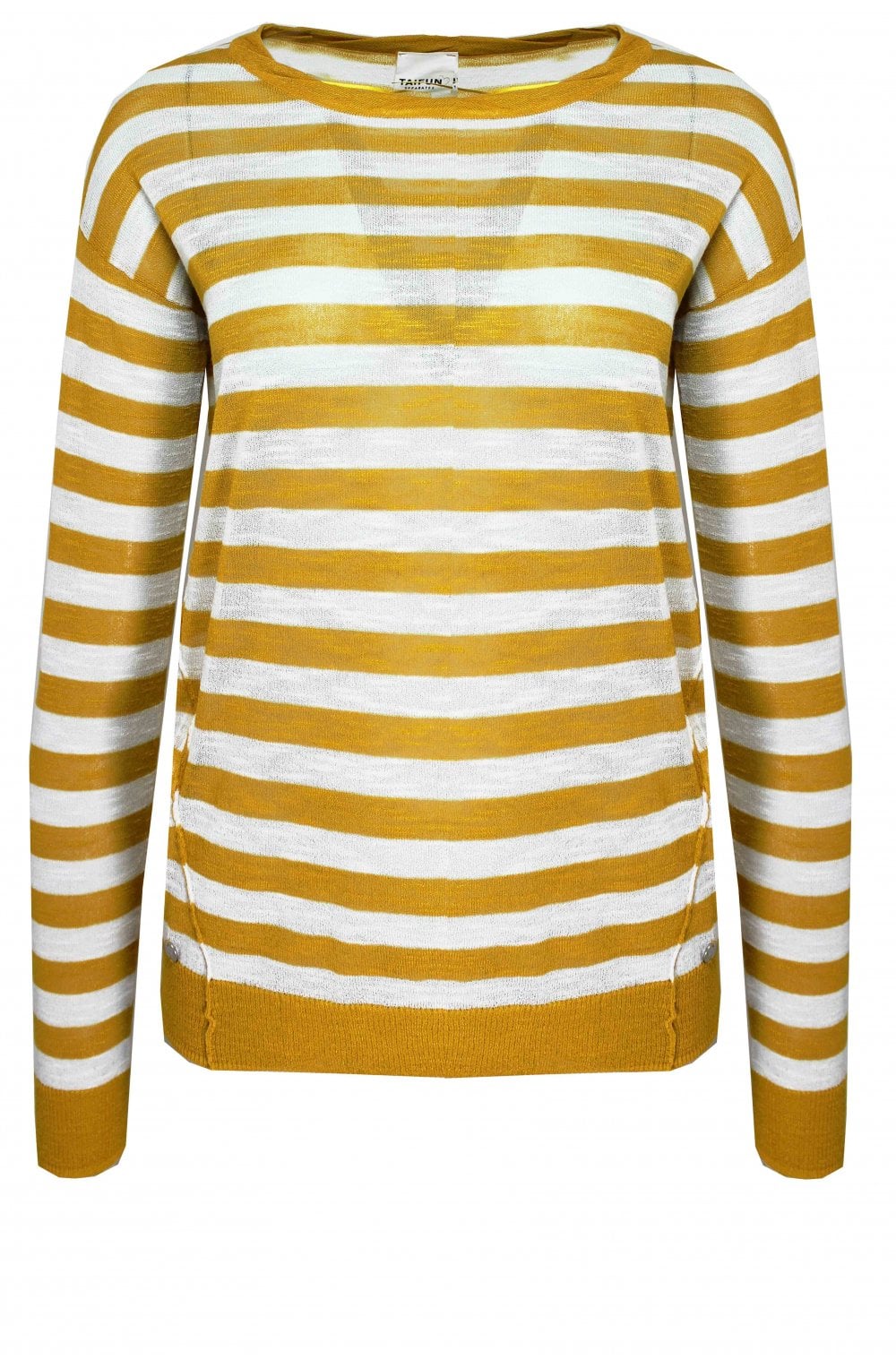 Mustard & White Striped Jumper