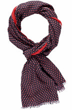 Navy and Red Spotted Scarf