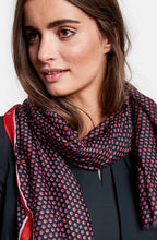 Navy and Red Spotted Scarf