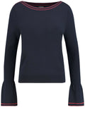 Navy Bell Sleeve Sweater