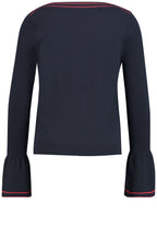 Navy Bell Sleeve Sweater
