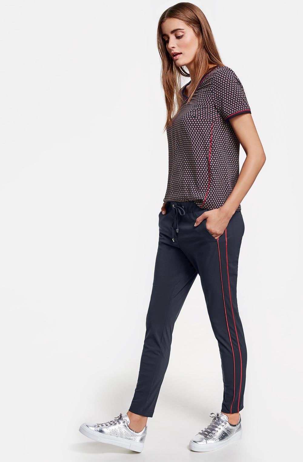 Navy Casual Fit Trousers