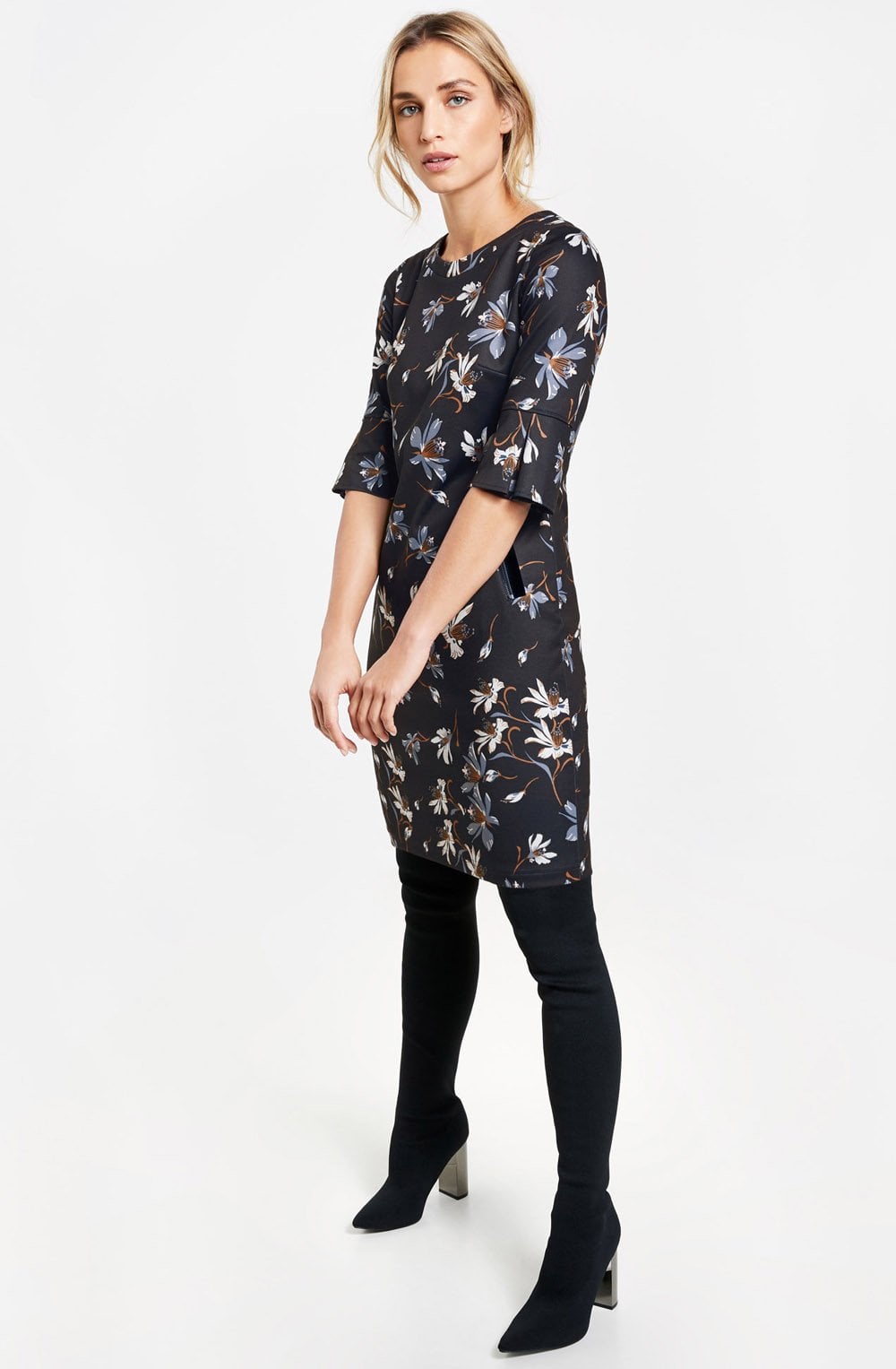 Navy Floral Dress