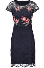 Navy Floral Lace Dress
