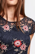 Navy Floral Lace Dress