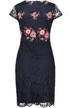 Navy Floral Lace Dress