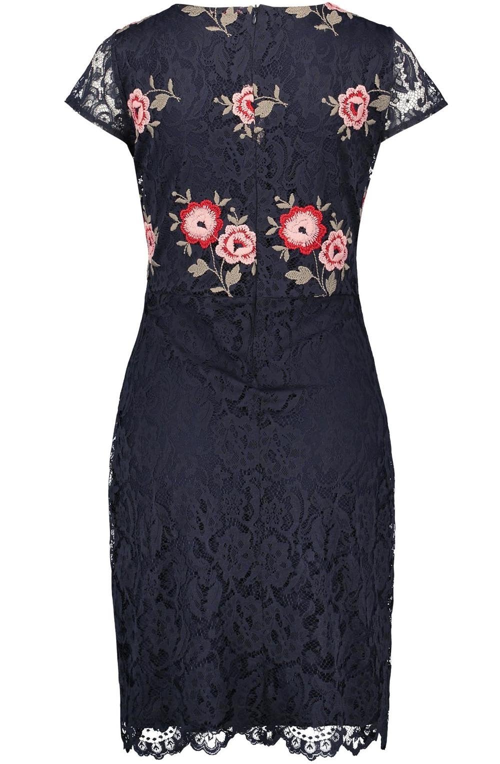 Navy Floral Lace Dress