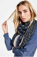 Navy Floral Scarf
