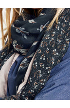 Navy Floral Scarf