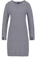 Navy & Grey Striped Dress