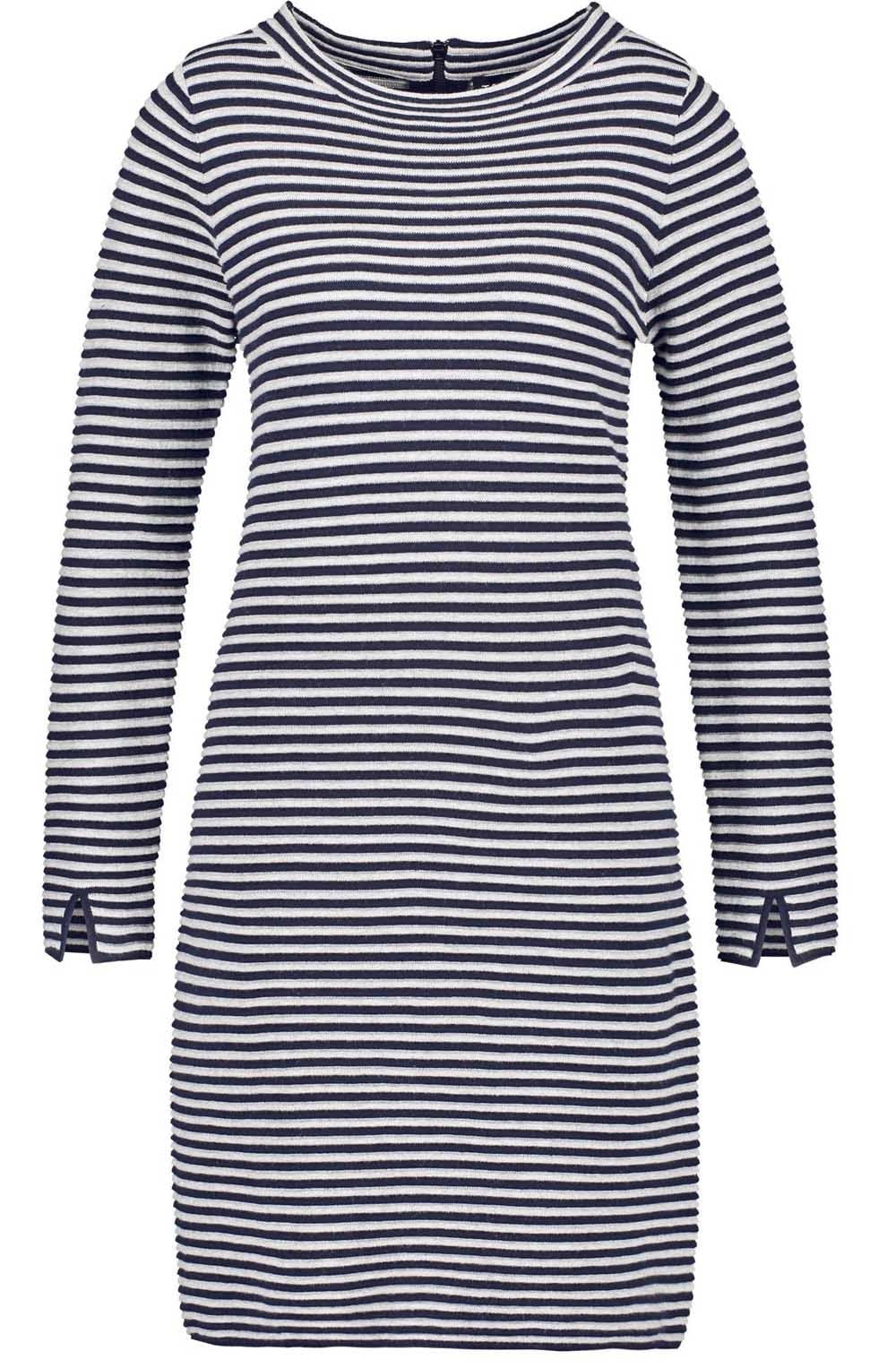 Navy & Grey Striped Dress