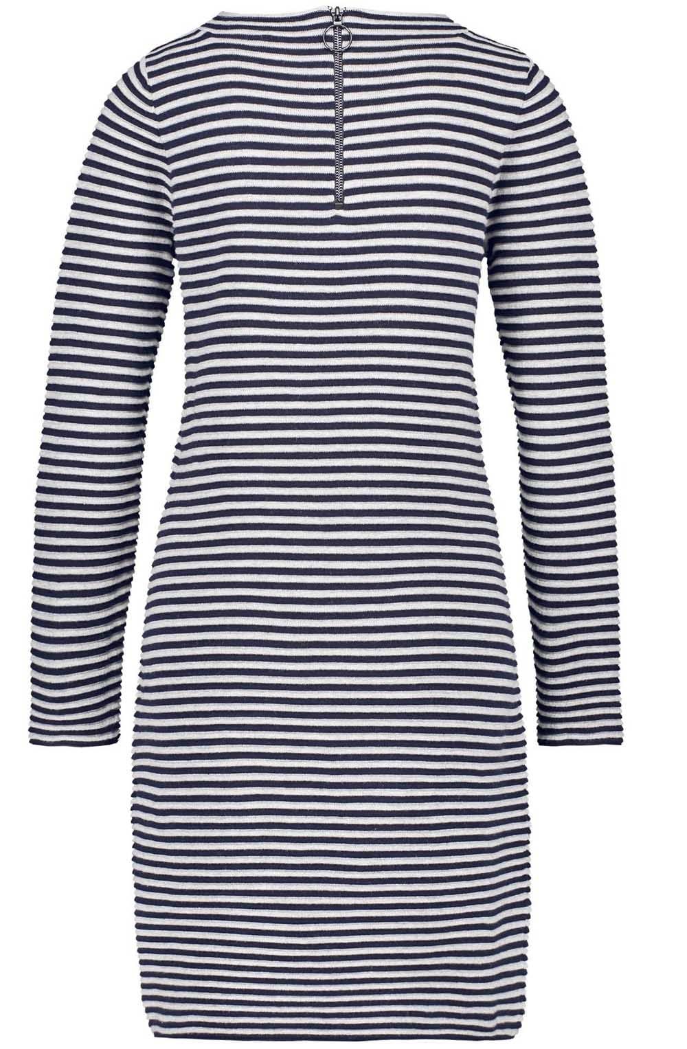 Navy & Grey Striped Dress