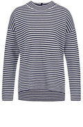 Navy & Grey Striped Top