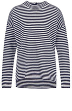 Navy & Grey Striped Top