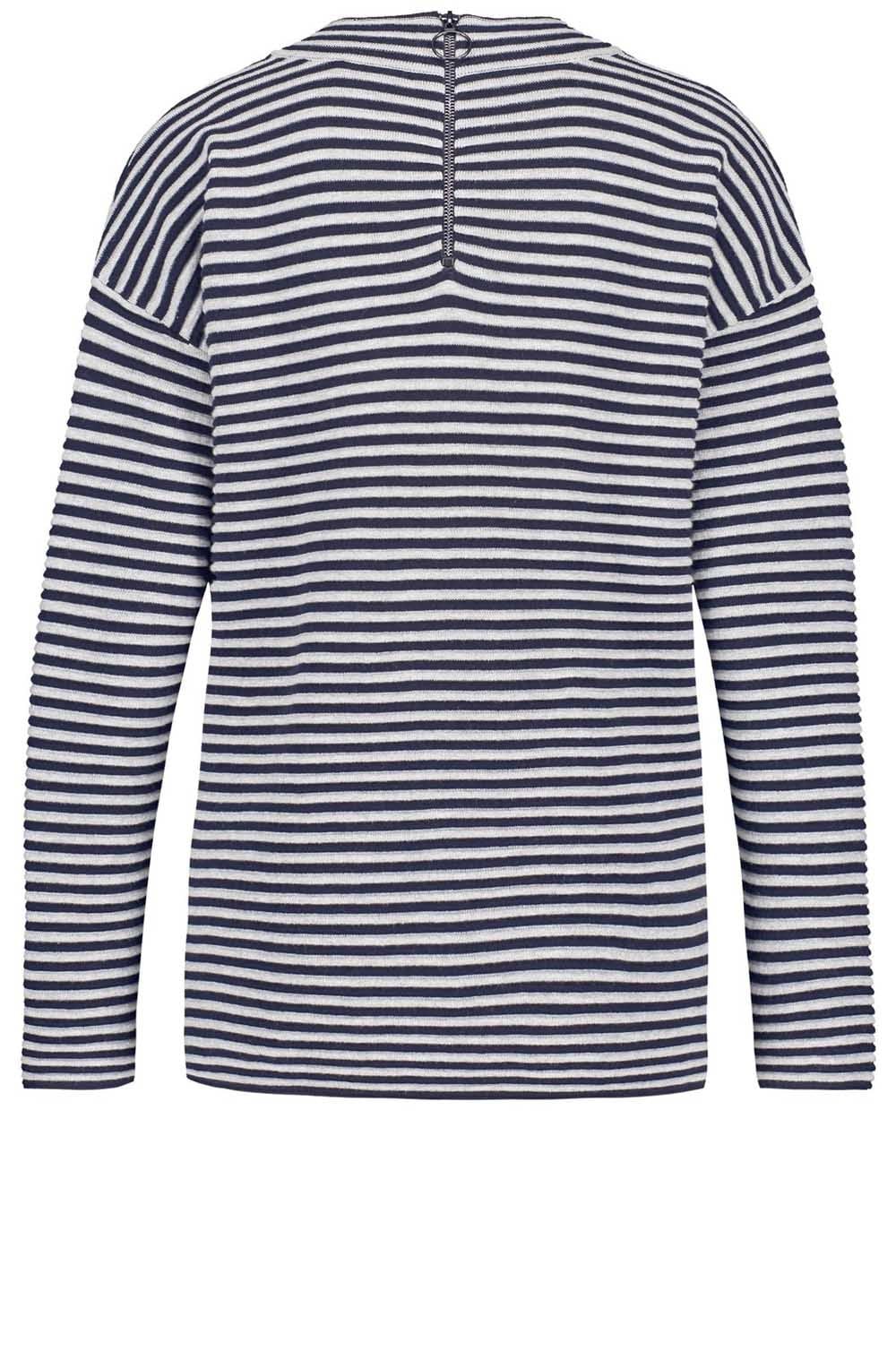 Navy & Grey Striped Top