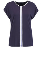 Navy Jersey White Edged Top