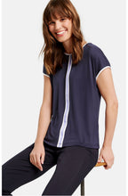 Navy Jersey White Edged Top
