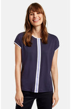 Navy Jersey White Edged Top