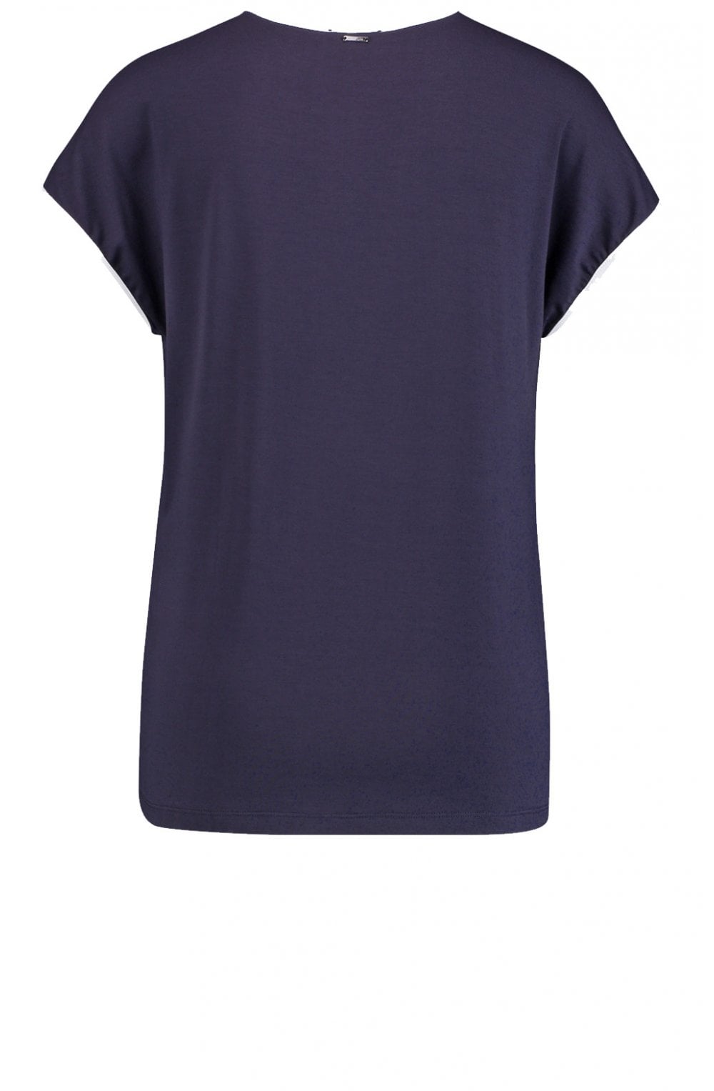 Navy Jersey White Edged Top