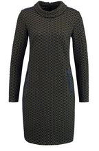 Navy & Khaki Embossed Dress