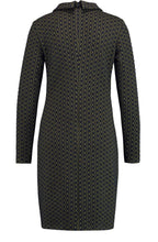 Navy & Khaki Embossed Dress