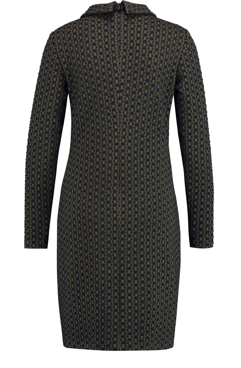 Navy & Khaki Embossed Dress