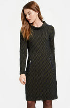 Navy & Khaki Embossed Dress