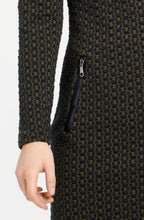 Navy & Khaki Embossed Dress