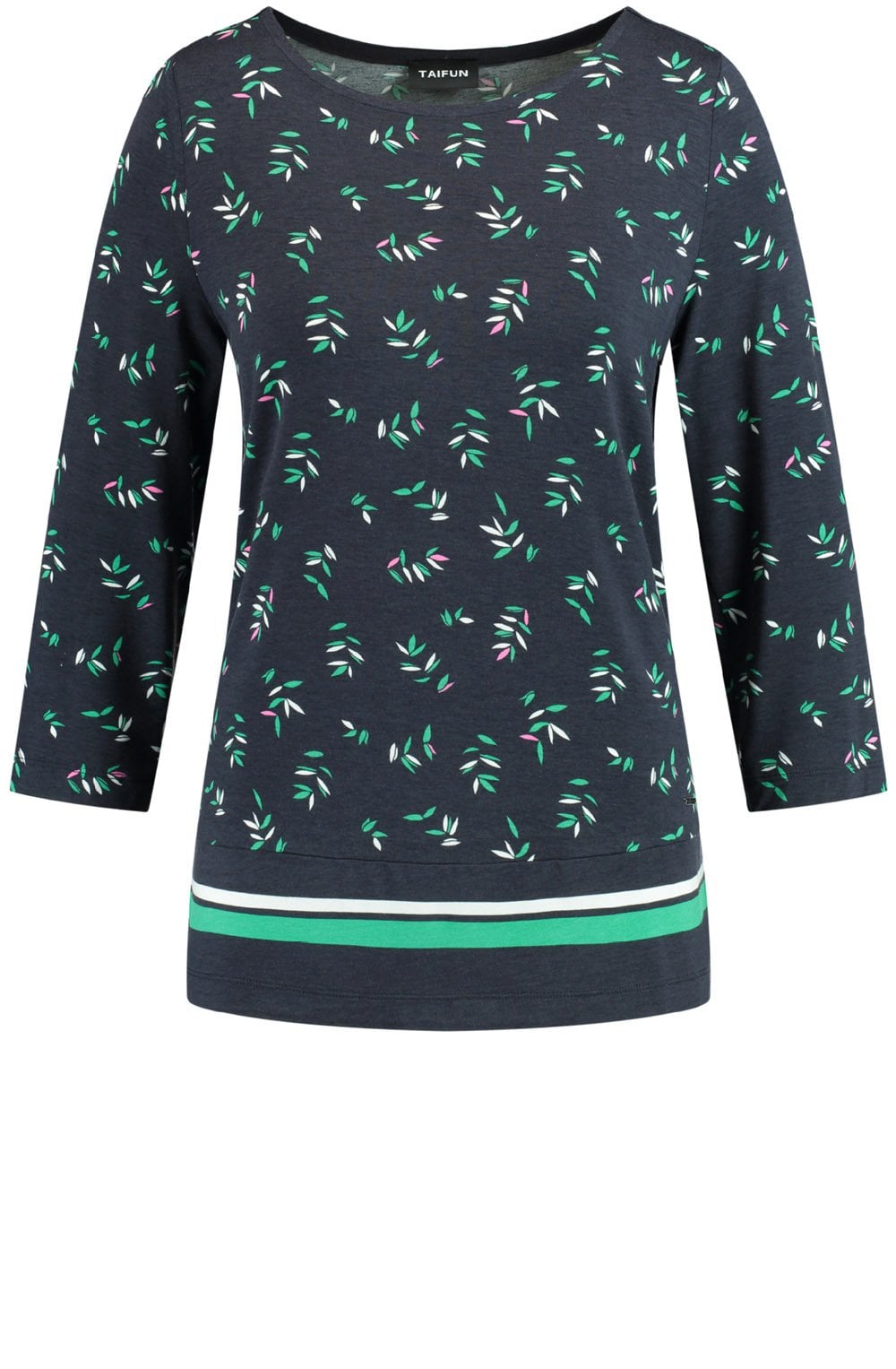 Navy Patterned Jersey Top