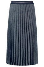 Navy Pleated A Line Skirt