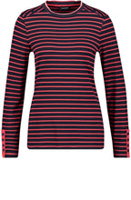 Navy & Red Striped Jersey Top