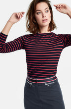 Navy & Red Striped Jersey Top