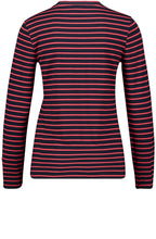 Navy & Red Striped Jersey Top