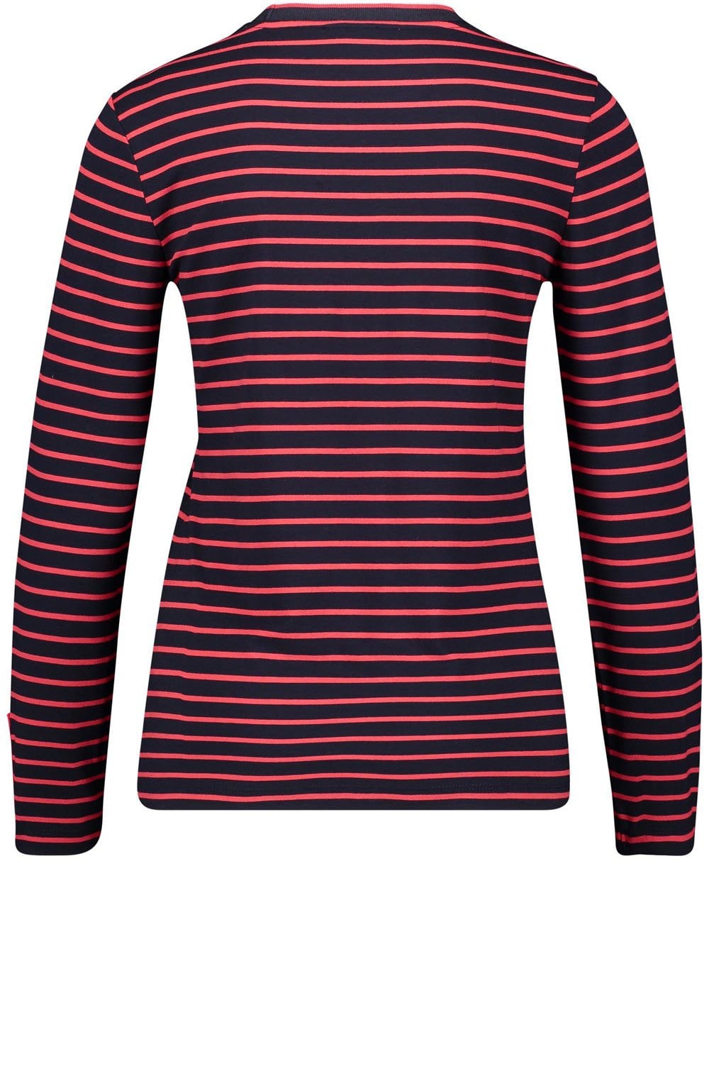 Navy & Red Striped Jersey Top
