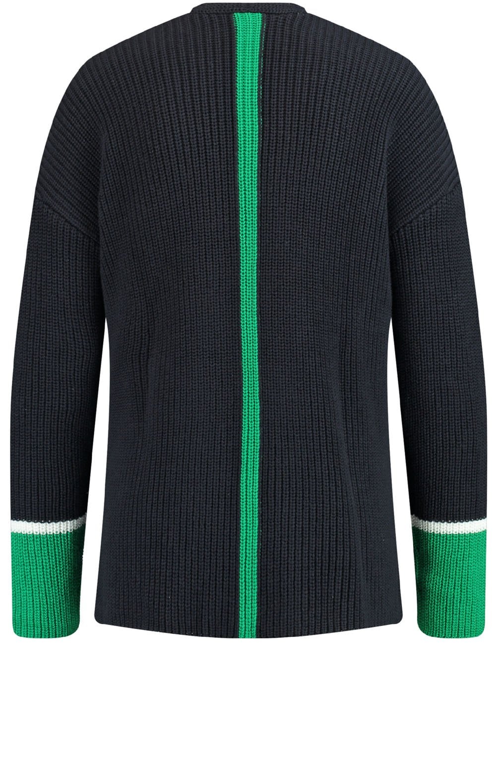 Navy Ribbed Knit Cardigan