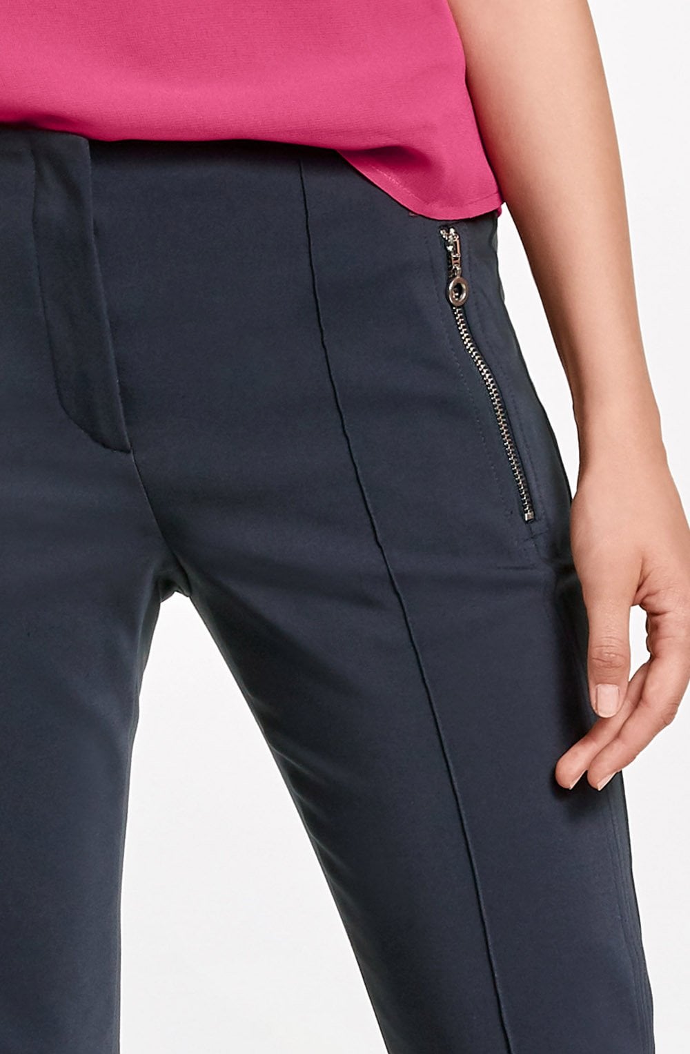 Navy Slim Leg Trousers
