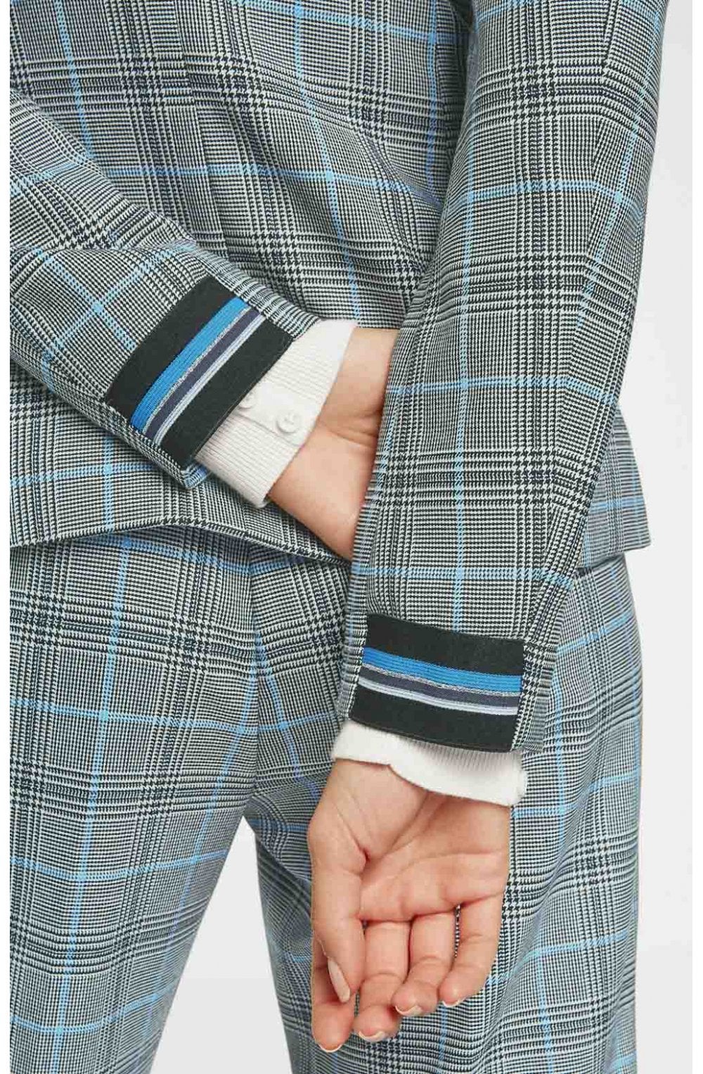 Navy & White Check Jacket