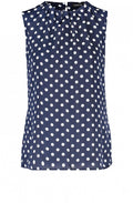 Navy & White Spot Print Blouse