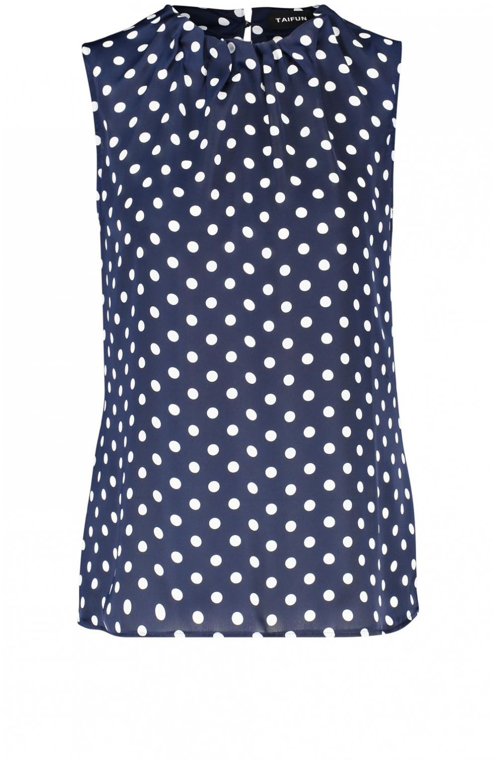 Navy & White Spot Print Blouse