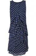 Navy & White Spot Print Dress