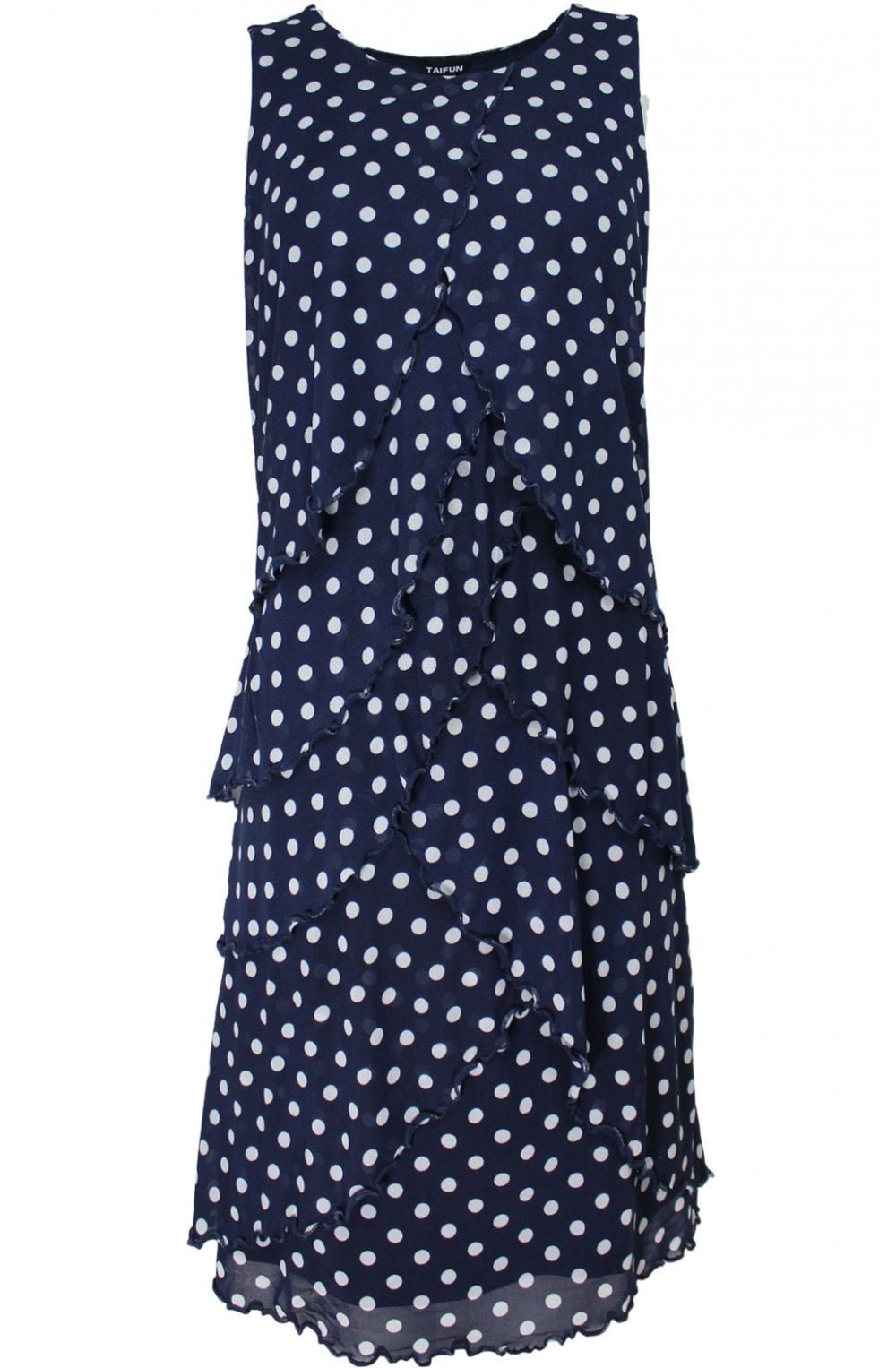 Navy & White Spot Print Dress