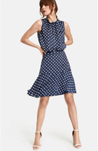 Navy & White Spot Print Skirt